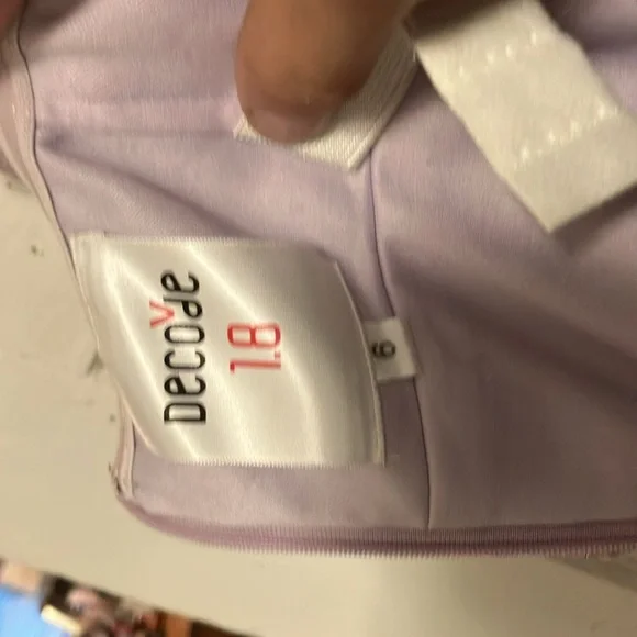 Like new !  100% silk chiffon , lilac color dress with beaded embellishments. - Picture 8 of 15